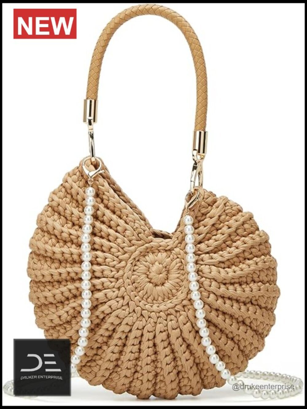 Handmade Crochet Tote Bag Seashell Purse Boho Shell Crossbody Shoulder Bag